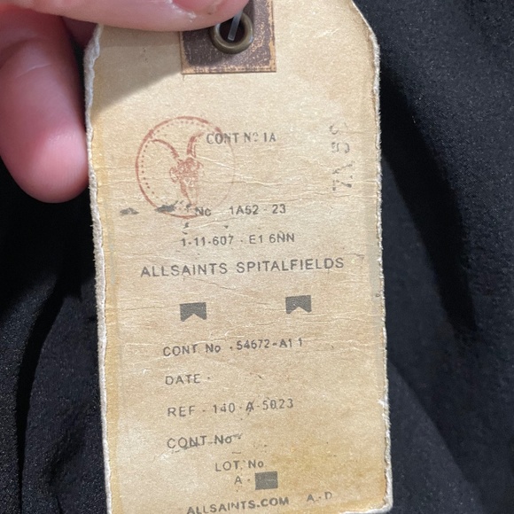 All Saints Spitalfields Black Sheer Bunched Up Dress size 12 NWT - Picture 5 of 14